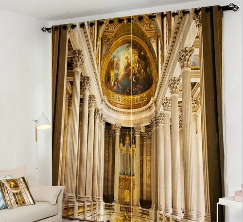 3D white curtain European simplified design 3D Window Curtains Living Room Luxury Bedroom Customized size Drapes Rideaux Cortinas pillowcase - Цвет: 3D white curtain