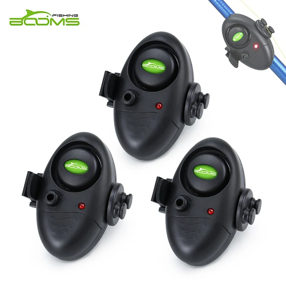 Booms Fishing E2 светодиодный Электронный зуммер с сигнализацией укуса, управляемый звуком на удочке, громкая сирена в дневное время и в ночное время, Lndicator