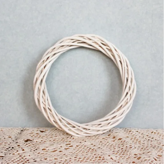 Willow wreaths30cmрождественский венок материал Простой Венок кольцо ручной работы - Цвет: Бежевый
