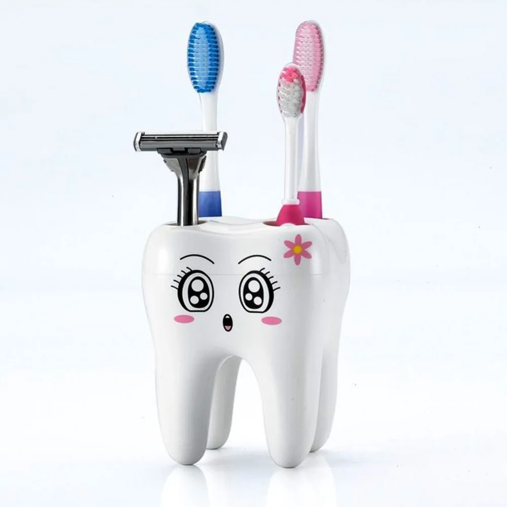 Зубная щетка держатель для зубов с рисунком из мультфильма 4 отверстия стильные