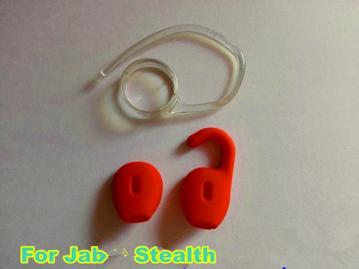 Hot sale 2pcs red silicone ear tips buds earbud eartip with hook for Stealth wireless Bluetooth headset headphone earphone