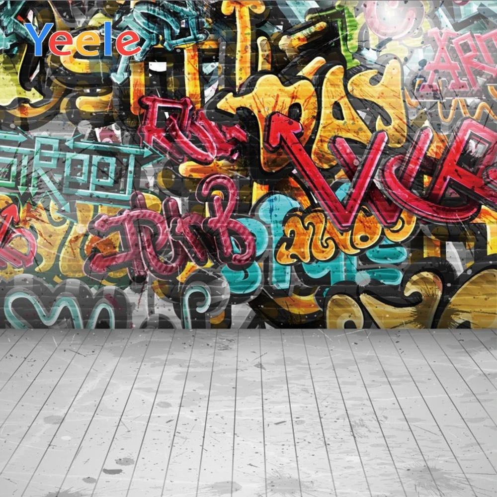 

Yeele Graffiti Brick Wall Grunge Floor Scenery Portrait Baby Child Photography Background Photographic Backdrop For Photo Studio
