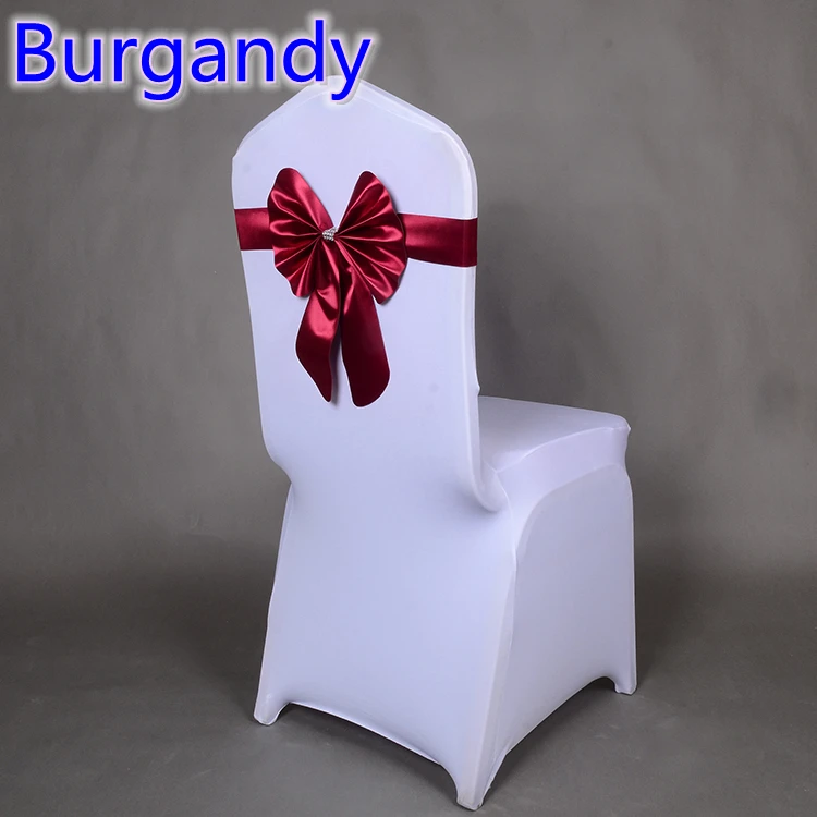 Burgandy цветной пояс для стула бабочка стиль галстук-бабочка стрейч лайкра лента