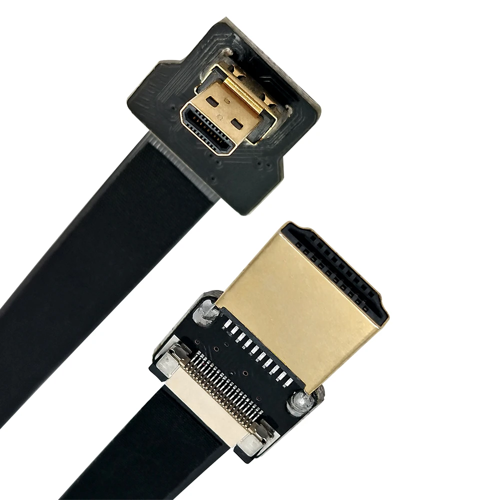 Danspeed новый FPV HDMI type A Male to микро вниз под углом 90 градусов Мужской плоский кабель