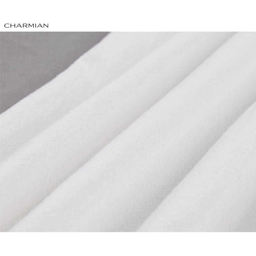 Женское простое белое хлопковое платье-кардиган с коротким рукавом Charmian летнее