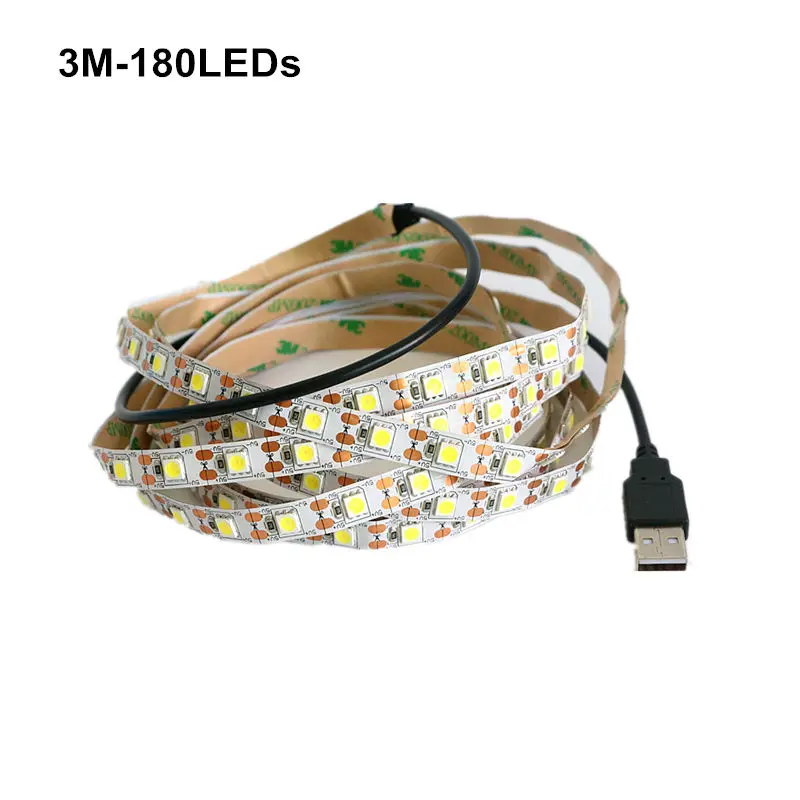 USB Светодиодные ленты света 5 V SMD5050 60 Светодиодный s/m один Цвет светодиод Диодная лента лампа 0,5 HDMI кабель 1 м 2 м 3 м 4 м 5 м светодиодный лента для ТВ ПК Подсветка