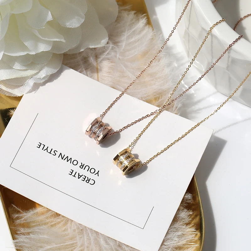 Новое поступление цилиндрическая подвеска YUN RUO цвета розового золота с