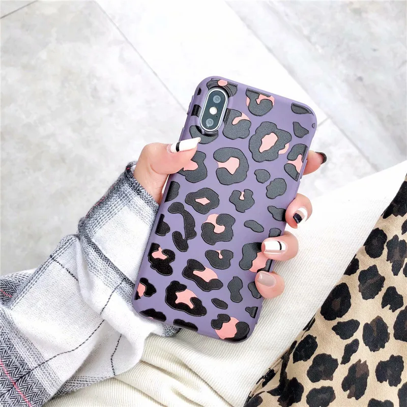 Fashion Colorful Embossed Leopard Phone Case For iphone X XS Max XR 6 6s 7 8 plus Cover Luxury Soft Cases Capa |