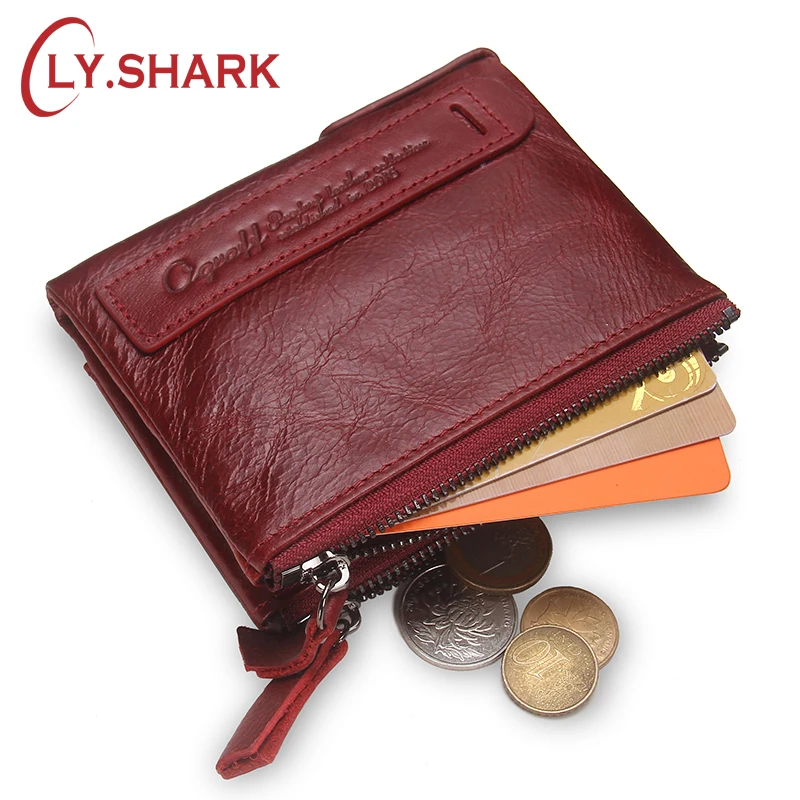 Женский кошелек LY.SHARK из натуральной кожи маленький Дамский бумажник с