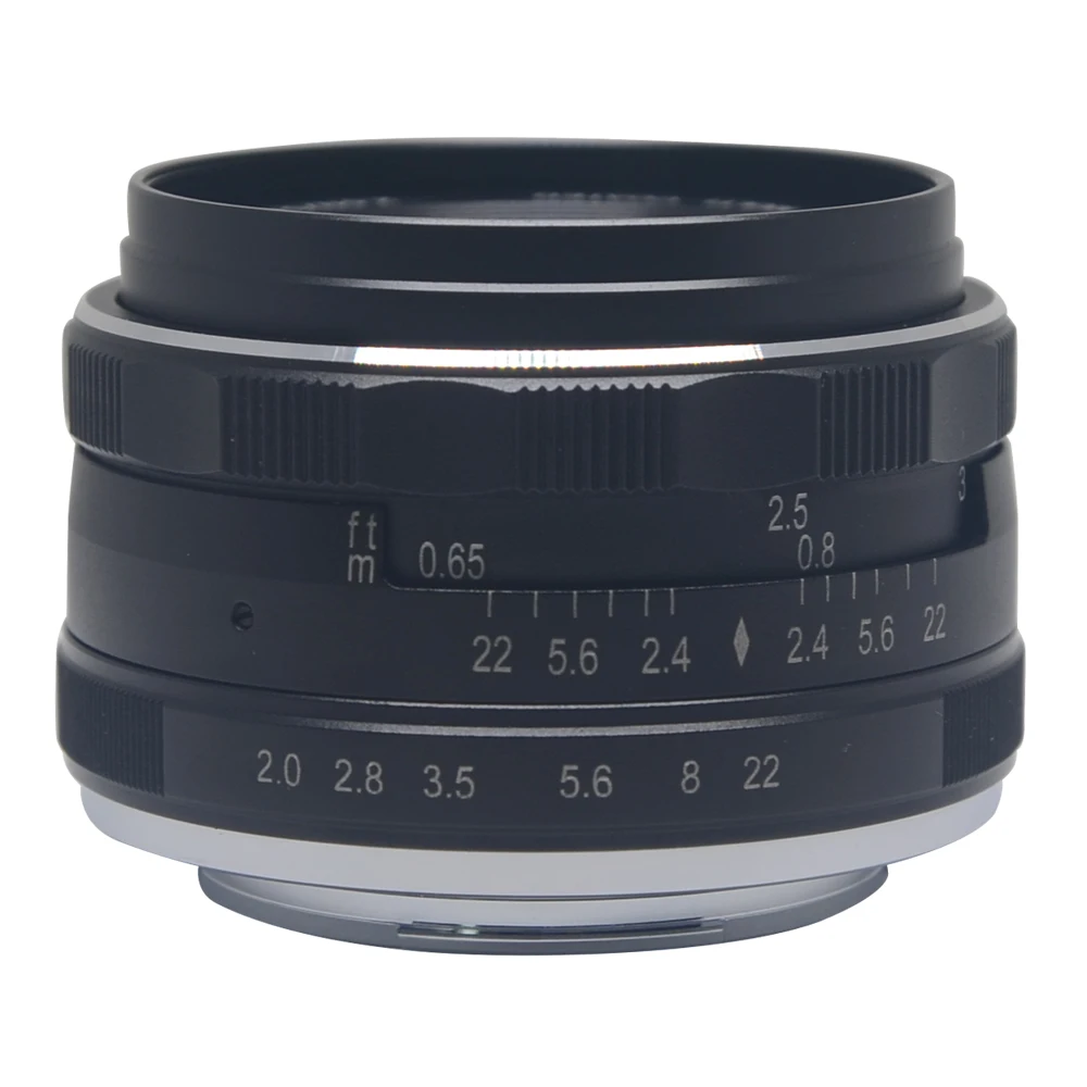 Увеличением фокусного расстояния Mcoplus/Meike 50mm f 2,0 объектив с широкой диафрагмой и ручной фокусировкой APS-C для цифровой однообъективной зеркальной камеры Canon Eos M1 M2 M3 беззеркальных камер
