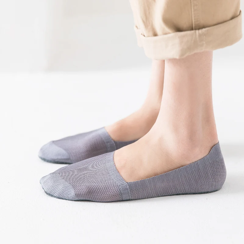 Ультра-тонкие шелковые короткие низкие хлопковые незаметные носки для мужчин