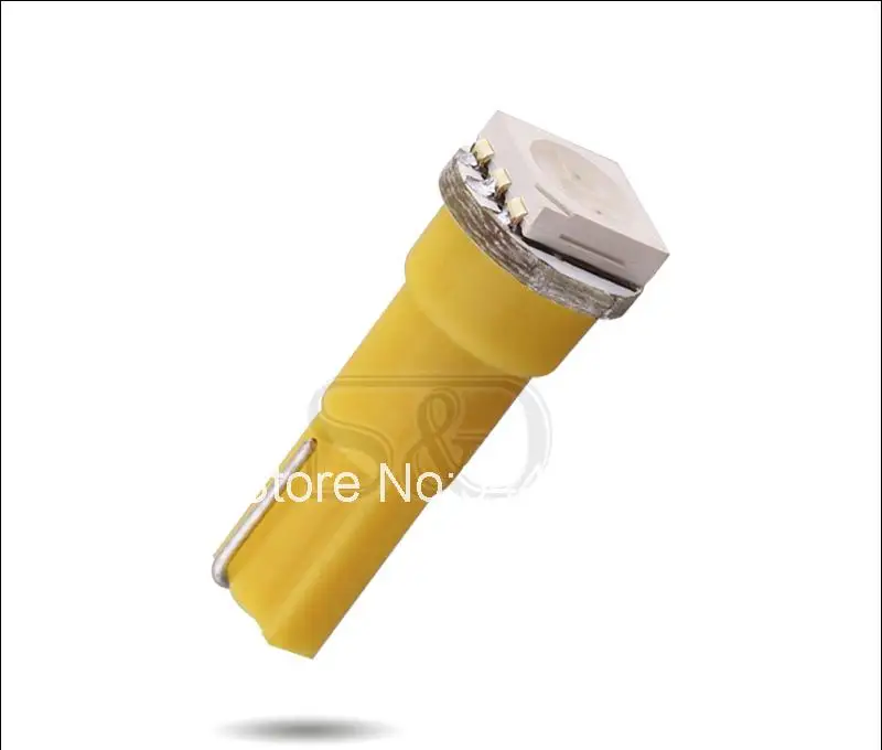 T5 1 SMD 5050 желтый светодиодный Автомобильная лампочка лампа внутреннего освещения 74 тире светодиодный автомобильные лампы автомобиля габаритный фонарь 12 V Подсветка приборной панели для автомобильных фар