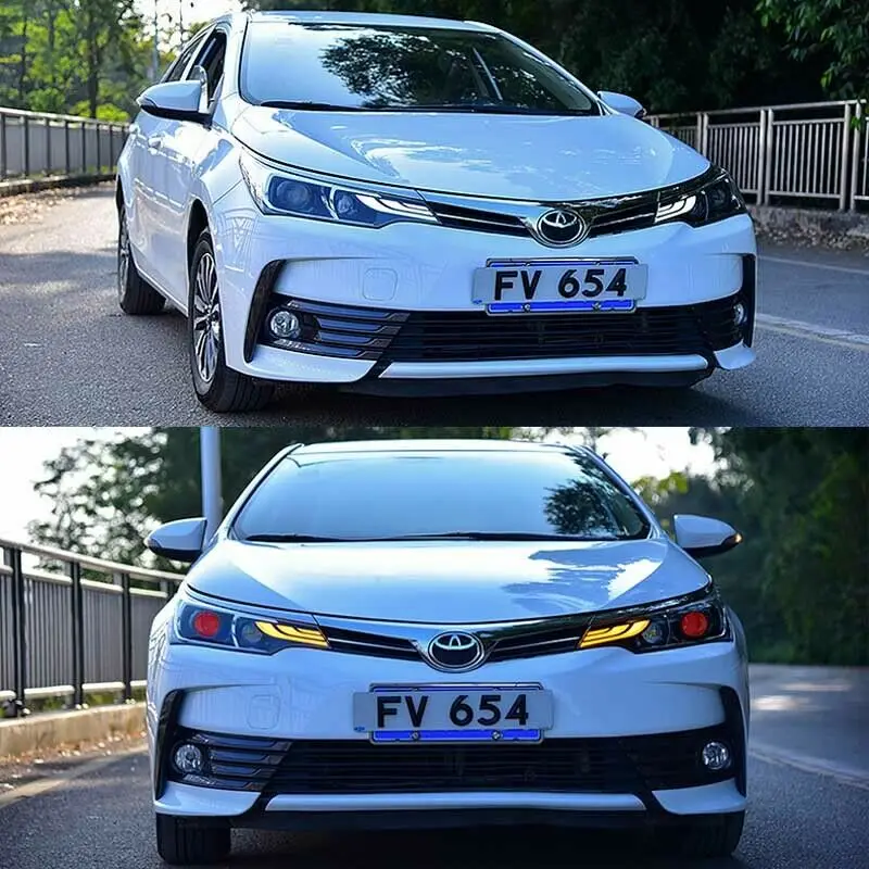 Динамический сигнал поворота светодиодный фар ДХО линзы проектора Bi Xenon подходит