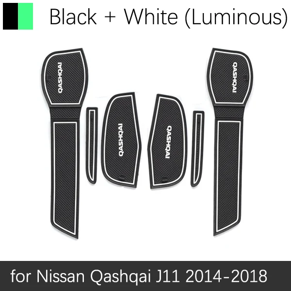 Противоскользящие резиновые ворота слот чашки коврик для Nissan Qashqai J10 J11 X-Trail T31 Murano Z52 удар 2008 2010 аксессуары наклейки - Название цвета: White Qashqai J11