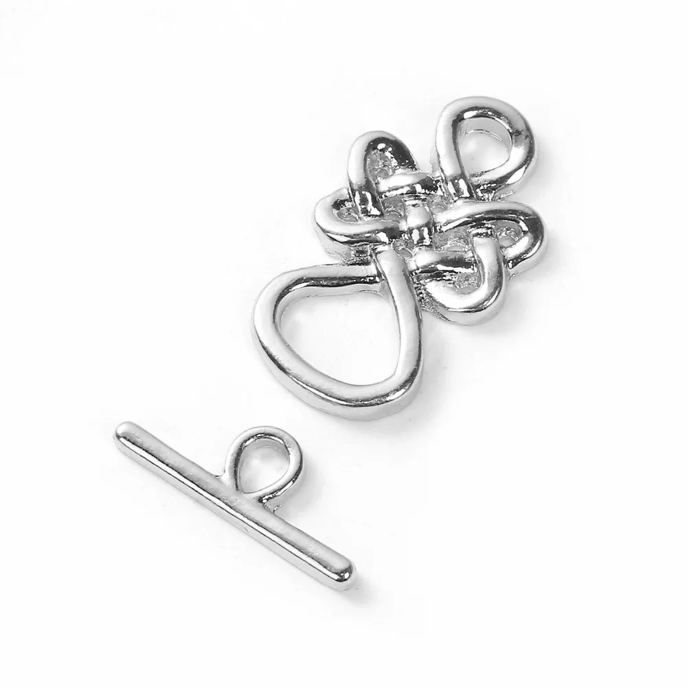 DoreenBeads Серебристые золотистые застежки из цинкового сплава с узором кельтского