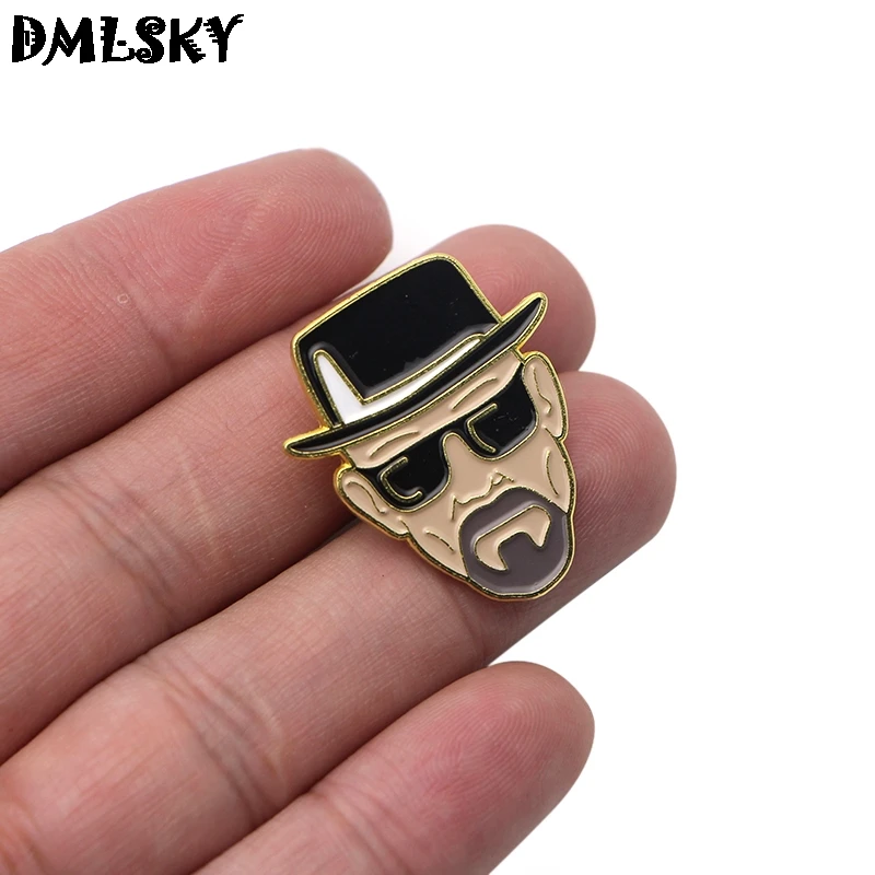 DMLSKY Breaking Bad, металлические броши, эмалированные булавки, мужские нагрудные булавки, брошь на рюкзак, значок, Женская булавка для воротника, ювелирные изделия M3176