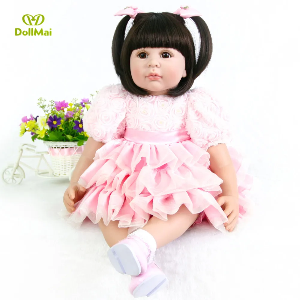 

Bebes reborn 60cm vinyl silicone reborn baby dolls girl toys gift real toddler babies alive princess doll present for child