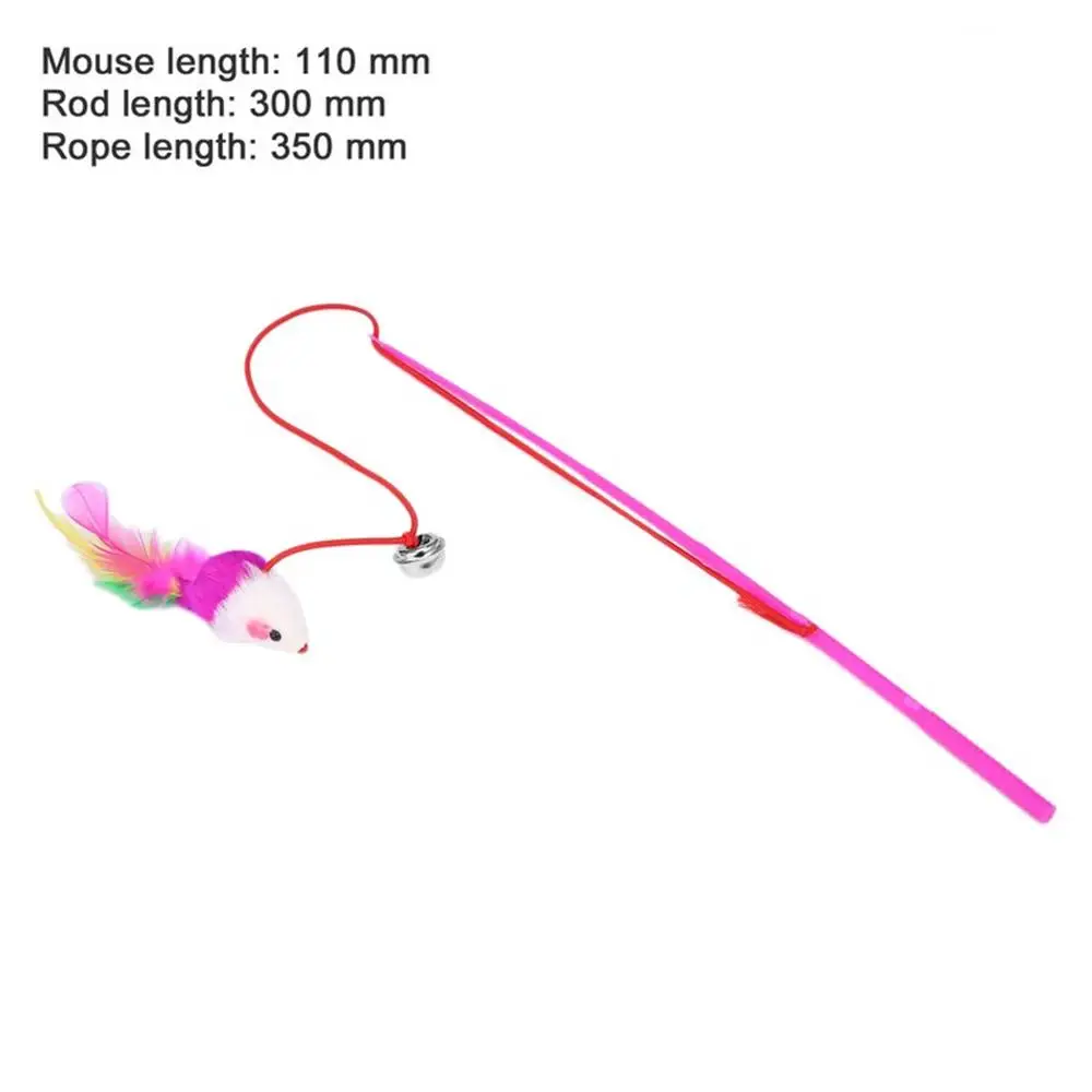 For Pet Cat Bell The Dangle Faux Mouse Rod Roped Funny Fun Play Playing Toy | Дом и сад