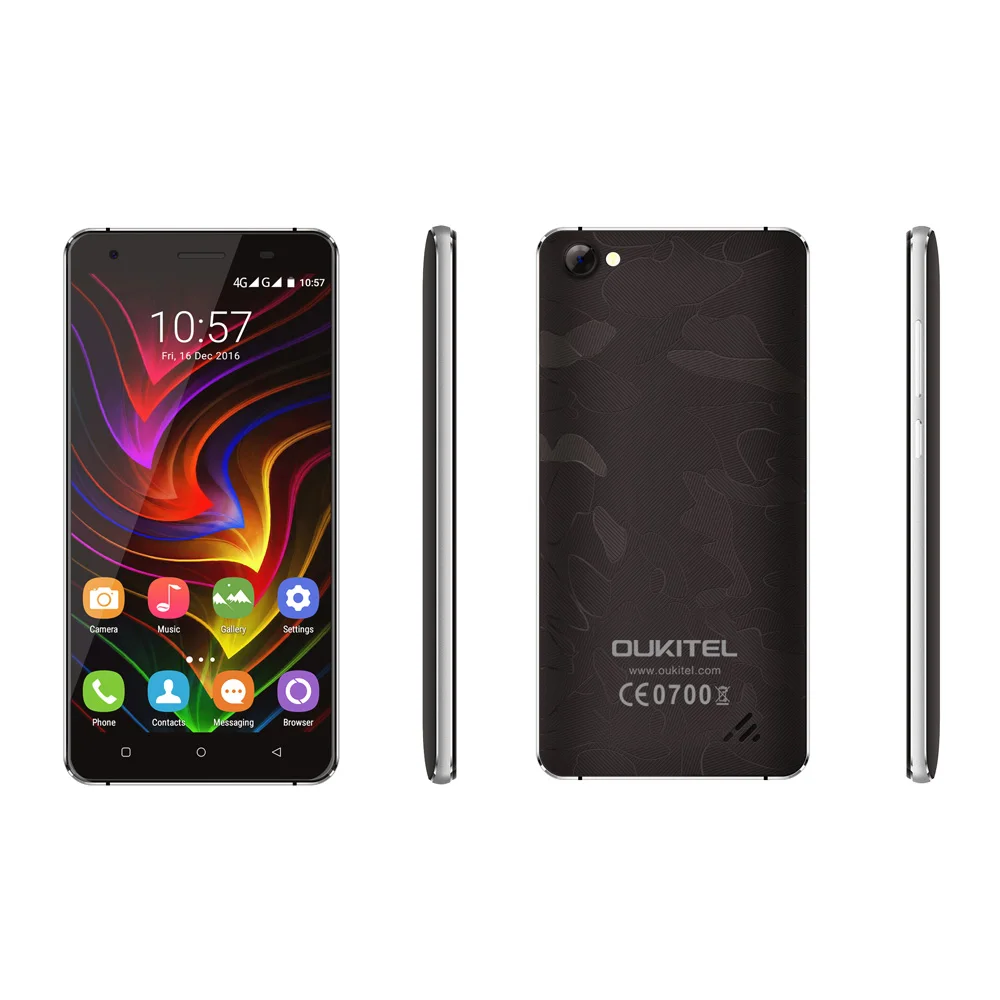Oukitel C5 pro мобильного телефона Android 6.0 MTK6737 Quad-Core сотовый телефон 2 ГБ + 16 5.0MP 2MP Dual Sim 5.0