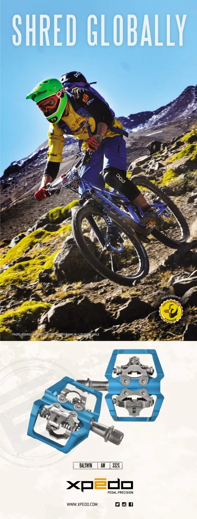 Xpedo BALDWIN XMF09AC MTB Велоспорт Горный велосипед сверхлегкие педали 6061 CNC алюминий 3 катридж подшипник наивысшего качества велосипедные педали