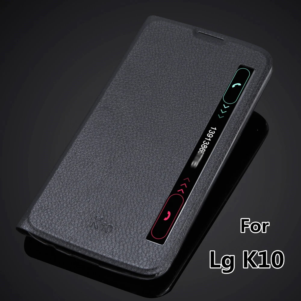 Умный Быстрый Чехол с окошком для экрана LG K10 K410 K420N Сверхтонкий кожаный чехол