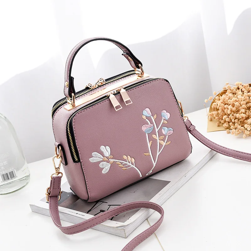 Модные женские туфли кожа сумка цветок сумочку дамы небольшой Сумки через плечо