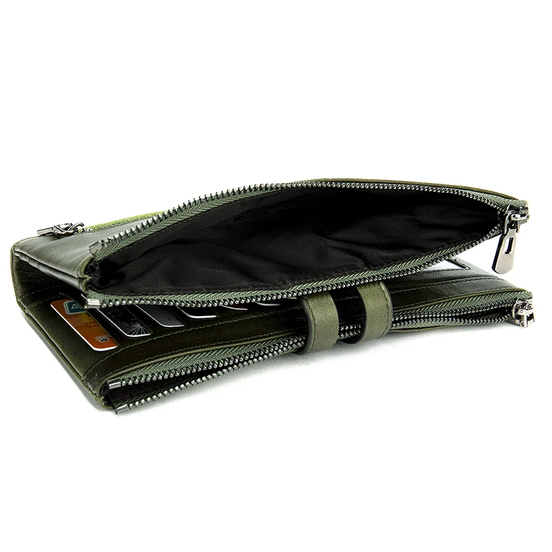

NIUCUNZH Long Women Wallet Double Zipper Wallet Female Hasp Genuine Leather Women's Phone Purse Wallet Money Clutch Bags Wallets