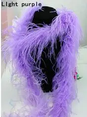 light purple Новое поступление! 2 м/лот костюмы боа из страусиных перьев/отделка для вечерние/костюм/шаль/Ремесло 26 цветов - Цвет: light purple