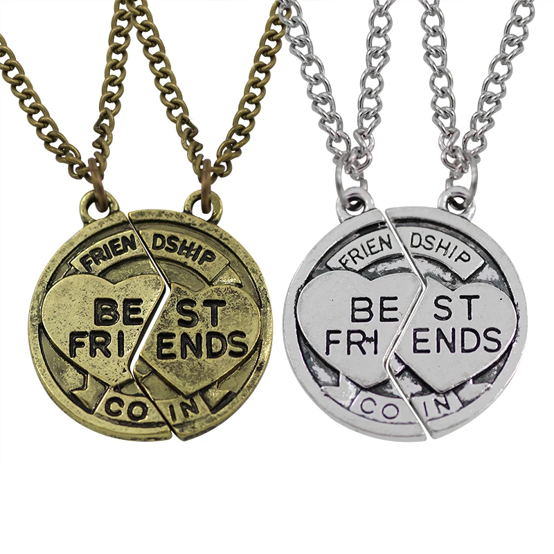 2 шт./компл. винтажная круглая головоломка ожерелья Best Friends для женщин и мужчин