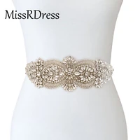 missrdress crystal pearls bridal belt hand beaded bridal sash silver rhinestones wedding belt for wedding party dresses jk877