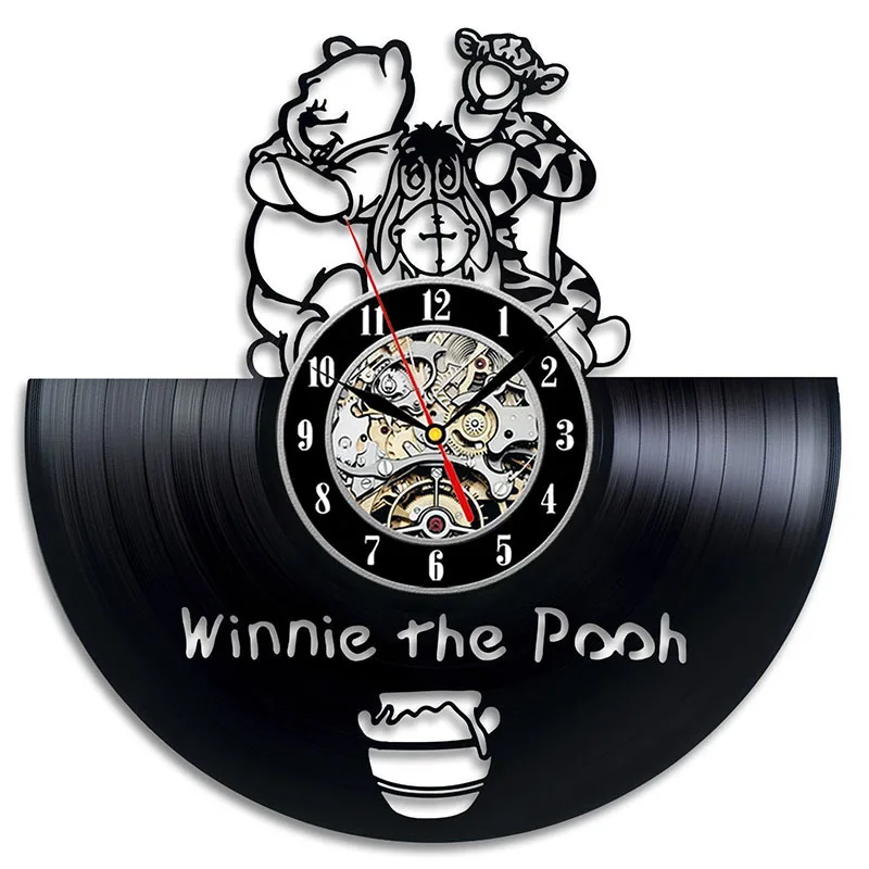 

Cartoon Bear Retro Vinyl Record Wall Clock Decorate Your Home With Modern Art Gifts for kids Girls And Boys Saat