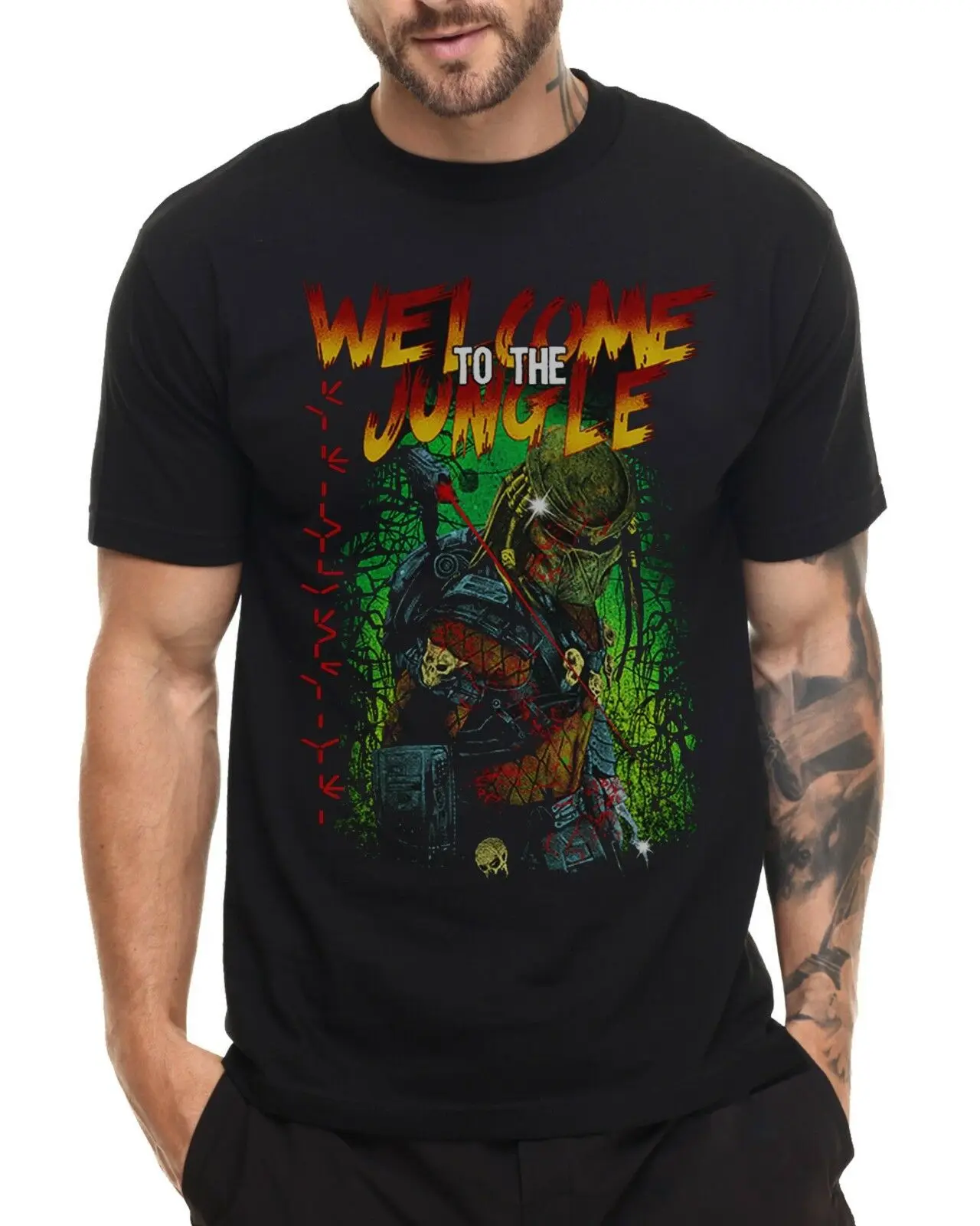 Добро пожаловать в джунгли футболка Охотник Хищник фильм SC-FI Шварценеггер хип