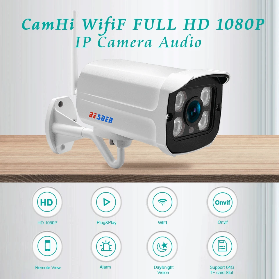 Besder, 720 P, 960 P, 1080 P, CamHi, Wifi, ip-камера, уличная, беспроводная, проводной монитор, пуля, камера, водонепроницаемая, Макс., 128G, sd-карта