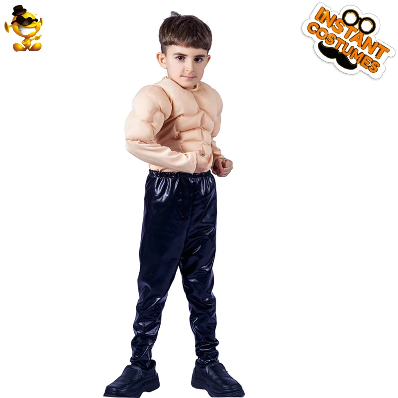 

Halloween Muscle Tops Child Costume Kids Vest Suits Boys Cosplay Chest Shirt Outfits for New Years Gifts Purim Party Clothing