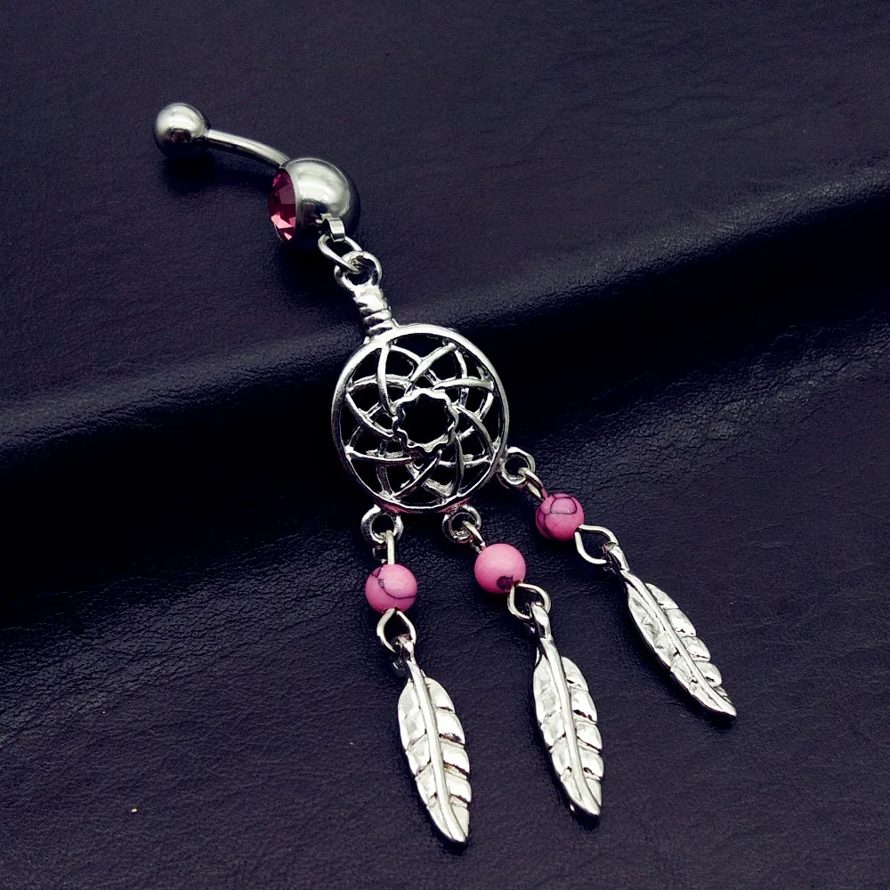 1 шт./лот брелок снов Австрия Хрустальный пирсинг пупка из хирургической стали