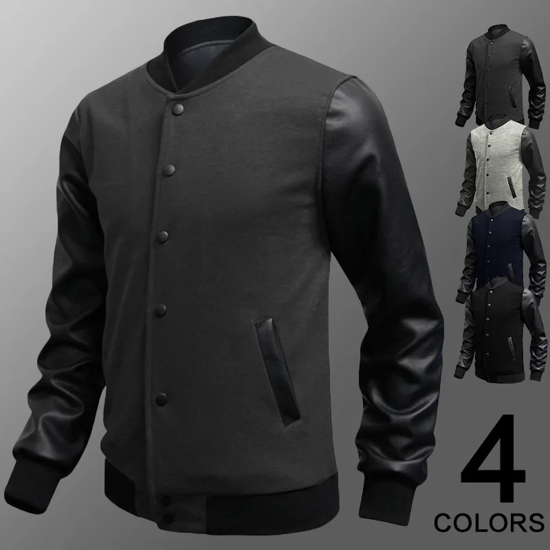 2016 5 Color Men stand up collar Jacket Splice Coat Fashion New Men's Leisure Personality baseball clothes | Мужская одежда