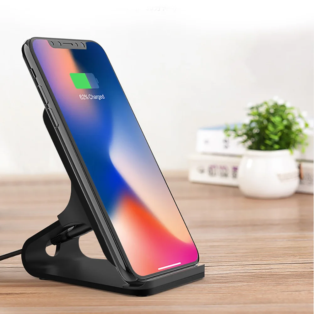 Беспроводное зарядное устройство Qi для iPhone X XS Max XR зарядка USB 10 Вт Индукционная