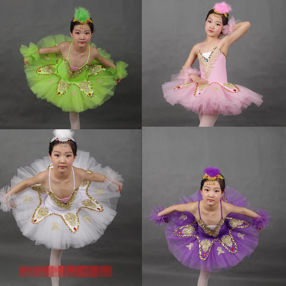 

Girls Professional Ballet Costumes Gymnastic Dancing Dress Swan Lake White Tutu Ballet dance wear costumes Outfits for kids