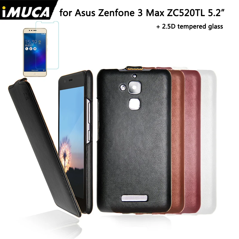 IMUCA чехол для Asus Zenfone 3 Max ZC520TL Дело Флип Бумажник кожаный Для случае + 2.5D закаленное
