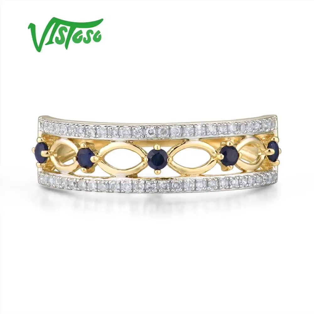 VISTOSO 14 K кольца из желтого золота для женщин подлинные сверкающие бриллианты