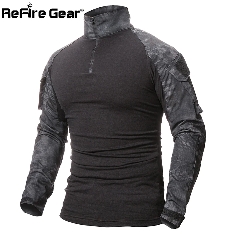Refire gear тактическая камуфляжная Военная Футболка мужская Мультикам США армейская боевая рубашка штурмовая камуфляжная милитарская униформа для страйкбола футболка