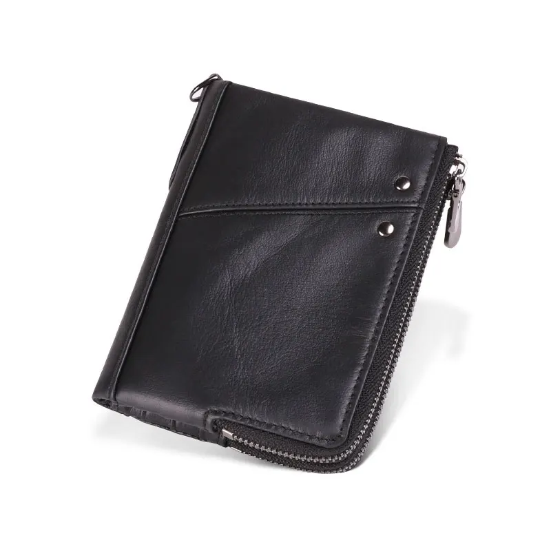 Q2080 black COWATHER первый слой коровья кожа Кошелек Высокое качество Натуральная кожа мужской кошелек Бизнес Кошелек для мужчин RFID Q2080 - Цвет: Q2080 black