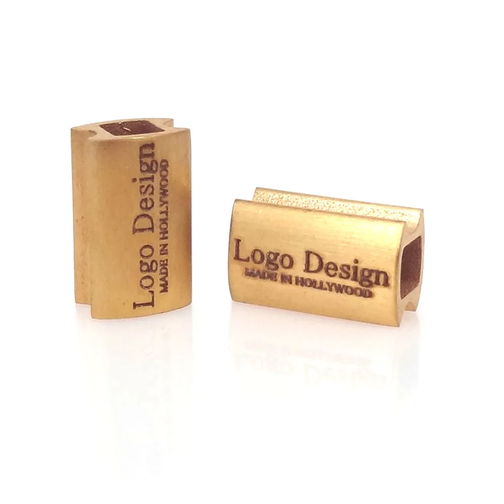 Matte Gold Engrave Заказной прямоугольник бисер с логотипом, клиент гравировка бисера Fit браслет на заказ ювелирные изделия DIY нержавеющая сталь застежка бусины 4 цвета - Цвет: Matte Gold Engrave