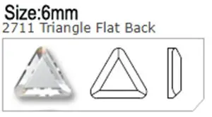 2711 Triangle 6mm Хрустальный замок горячей фиксации Кристалл 5A лучшие белые AB стеклянные стразы горячей фиксации бусины из драгоценного камня Клей Стекло Flatback Стразы для рукоделия - Цвет: 2711 Triangle 6mm