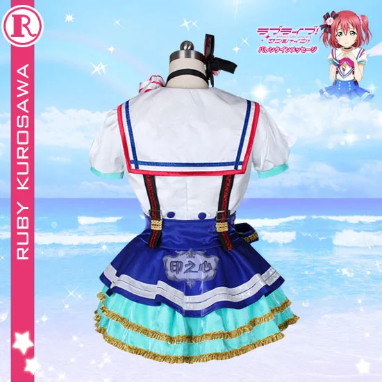 Аниме LoveLive Sunshine! Куросава Руби Костюмы для косплея Aqours Небесно-Голубой Небесно SJ