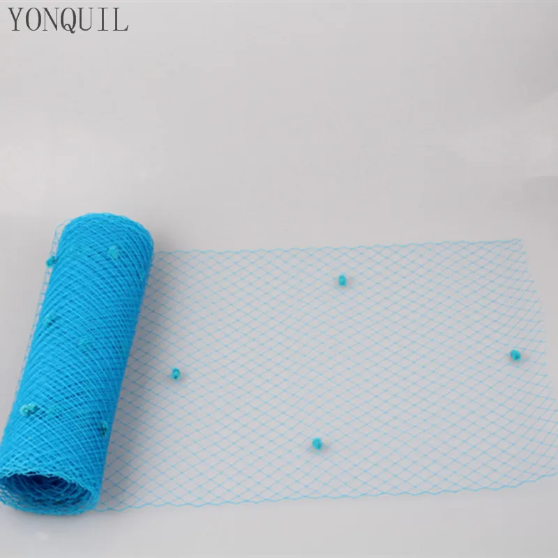 Вуалетка в горошек тюркизная или многоцветная 25 см | Аксессуары для одежды