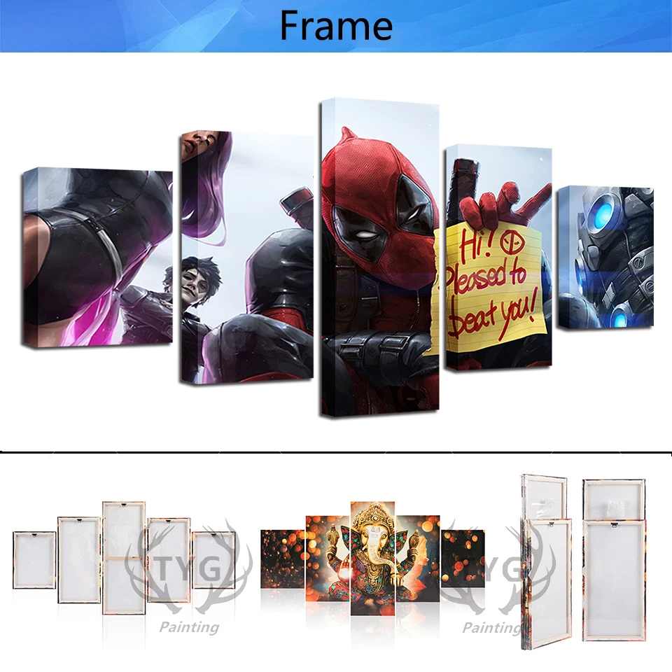 Модульное украшение для дома 5 шт. Marvel Deadpool художественный плакат Картина на