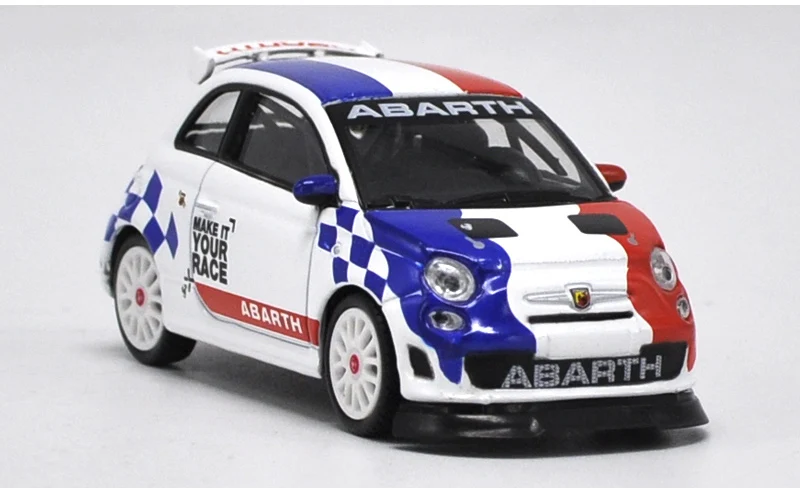 4 цвета 1:43 Fiat Abarth 500 гоночный игрушечный автомобиль игрушки для детей литая модель автомобиля подарок на день рождения