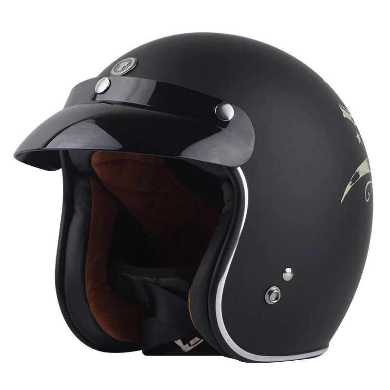 TORC T50 Halley винтажный мото rcycle шлем 3/4 с открытым лицом Ретро мото гоночный скутер шлем точка одобрить мото rbike шлем - Цвет: Bull Head