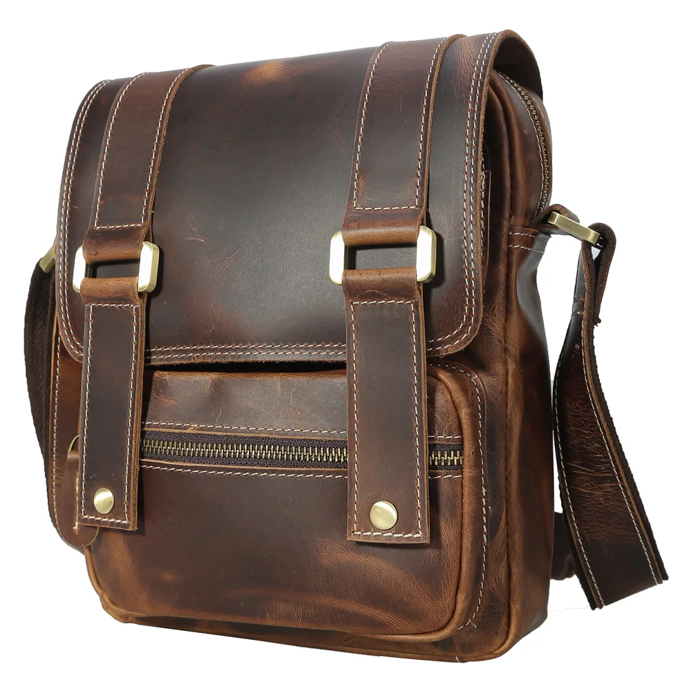 Сумка мессенджер из воловьей кожи для iPad темно коричневая|small messenger bag|designer bagmessenger
